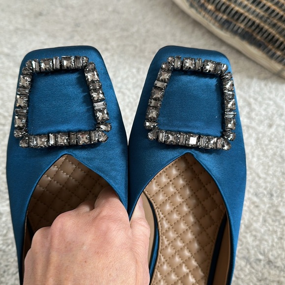 Sam Edelman satin and rhinestone flats , mules size 8.5 EUC - Picture 6 of 6